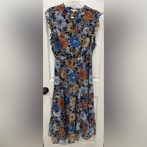 Steve Madden Floral Cap Sleeve Midi Dress Size L